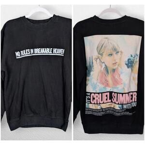 Taylor Swift Sweatshirt It's A Cruel Summer With You Crewneck Black Size Small